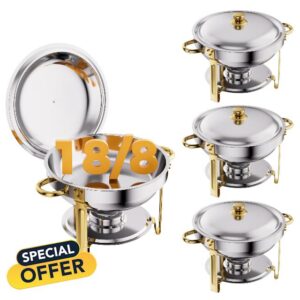 Gold 4 Pack Chafing Dishes for Buffet