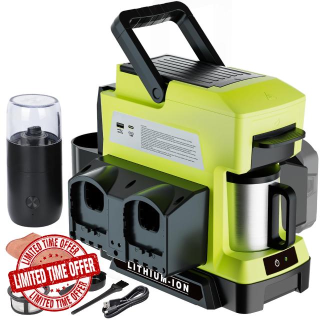 Cordless Coffee Maker for Ryobi 18V Battery