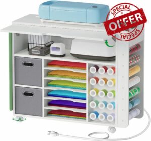 Craft Organizers and Storage Cart - Craft Table Compatible with Cricut Machine