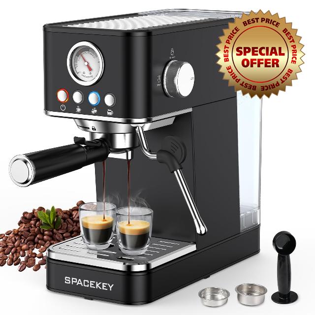 Spacekey Espresso Machine with Milk Frother