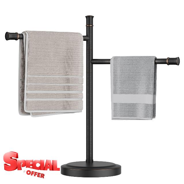 16.5 Inch Oil Rubbed Bronze Stand Towel Bar Free Standing Stainless Steel Hand Towel Holder