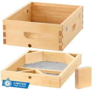 10 Frame Beehive Candy Board and Bee Hive Quilt Box in 100% Beeswax Moisture Quilt Box Assembled Candy Board Feeder Winter Beekeeping Equipment Winter Cover Well Overwintering Colonies