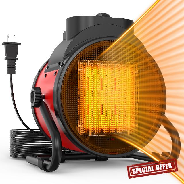 Outdoor Patio Heaters - 1500W Portable Electric Garage Heater with 2S Fast Heating