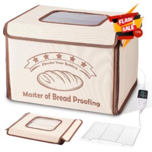 Bread Proofing Box with 68-113℉ Temp Control & 99H Timer - Folding Bread Proofer Sourdough Proofing Box with Metal Rack Warming Foldable Proofer for Dough