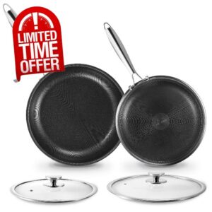 KOKHUB Nonstick Titanium Ceramic Frying Pans with Lids