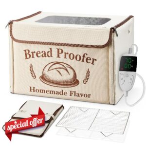 Proofing Box - Foldable Proofing Bread Box with 68-122°F Temp Control & 48H Timer
