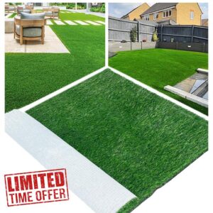 Artificial Grass Rug Outdoor Indoor 3FTX10FT Fake Grass Carpet Green Synthetic Grass Pet Turf TPR Soft Backing Grass Rug with Drain Holes for Garden Lawn Landscape Balcony Home Decor Patio