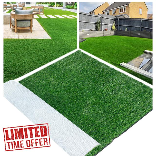 Artificial Grass Rug Outdoor Indoor 3FTX10FT Fake Grass Carpet Green Synthetic Grass Pet Turf TPR Soft Backing Grass Rug with Drain Holes for Garden Lawn Landscape Balcony Home Decor Patio