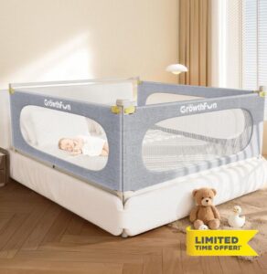 3-Piece Queen Size Bed Rail for Toddlers
