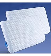 SofGlowly Ultra Thin Flat Pillows for Sleeping King Size -33x16 Inch, Cooling Gel Infused Memory ...