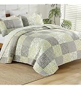 CHERRYARN Quilt Bedspread Set King Size with 2 Pillow Shams–100% Polyester, Lightweight All-Seaso...