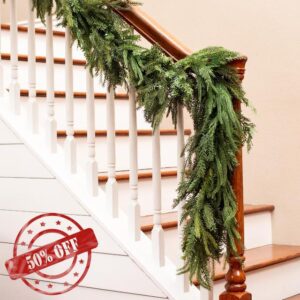 Mixed Norfolk Pine Garland with Evergreen