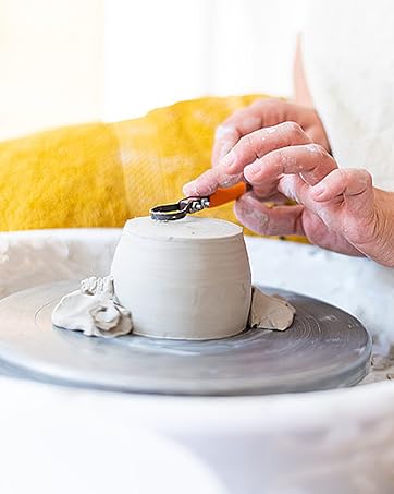 Huanyu Mini Pottery Wheel for Adults 4in Electric Small Ceramic Wheel Machine at Home DIY 24W Pow...