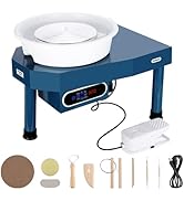 Huanyu Pottery Wheel Ceramic Machine 35cm/14in with Foot Pedal & LCD Screen, Electric Pottery For...