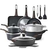 SENSARTE Ceramic Cookware Sets, Pots and Pans Set Nonstick, 20-Piece Induction Cookware, Non-toxi...