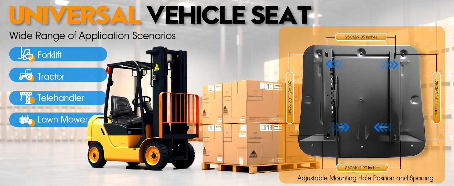 Universal vehicle seat: adjustable design for wide application