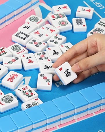 Kyerlish Mahjong Mat with Black Carrying Bag, 32.4 x 32.4 Inch American Mahjong Mat for Table, No...