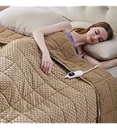 Wellfeel Heated Weighted Blanket for Adults, Soft Electric Throw Blanket 48''x72'' 15LBS Fast Hea...