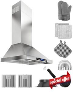 30 inch Stainless Steel Wall Mount Range Hood - 900 CFM