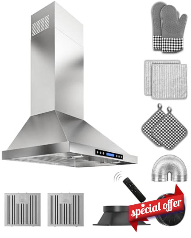 30 inch Stainless Steel Wall Mount Range Hood - 900 CFM