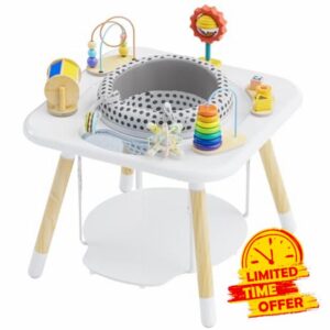 Kizfarm Baby Activity Center | 7 Interactive Toys | Tummy Time & Bouncer Seat & Play Table | Shower Gift | Essential for Baby Ages 6-36 Months