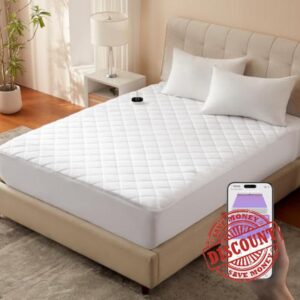 Bwarm WiFi Heated Mattress Pad Queen Size