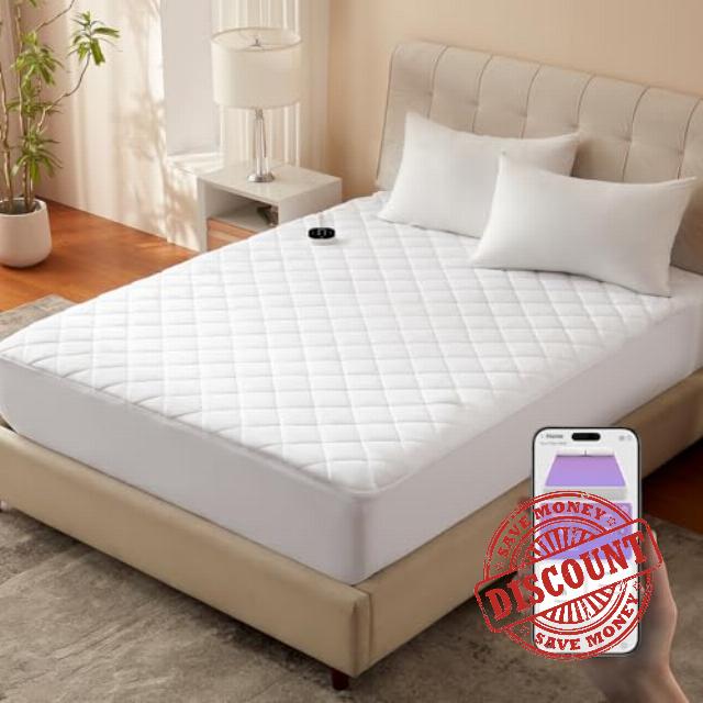 Bwarm WiFi Heated Mattress Pad Queen Size