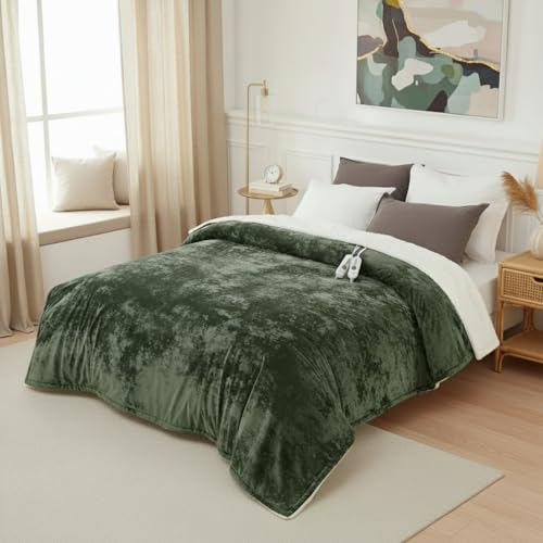 Velvet Soft Fast Heating Blankets Queen