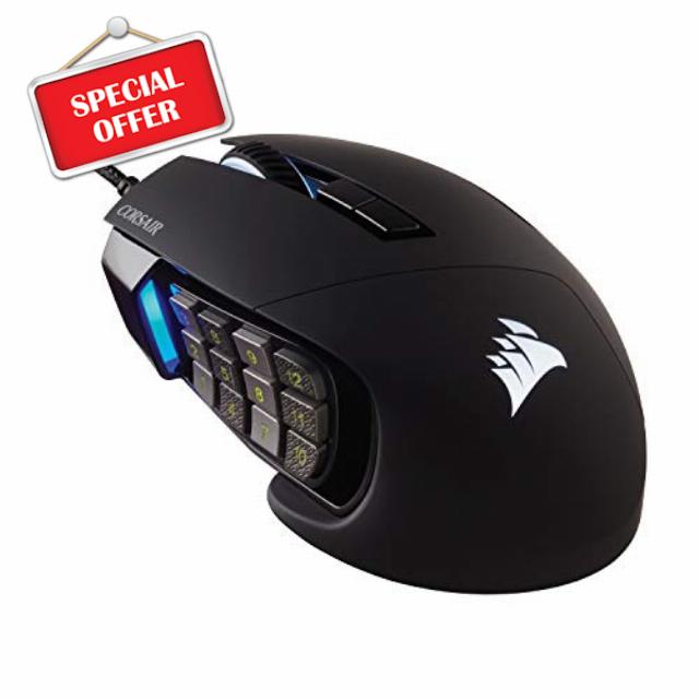 Corsair Scimitar RGB Elite Wired MOBA/MMO Gaming Mouse – 18