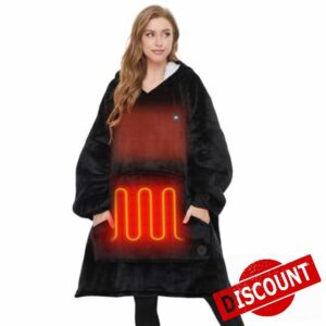 THREE POODLE Heated Wearable Blanket Hoodie