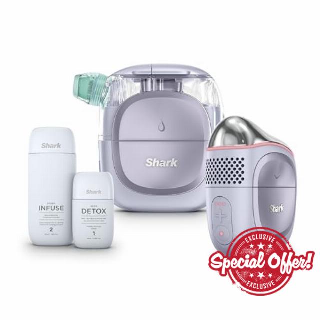 Shark FacialPro Glow at-Home Hydro-Powered Facial System with DePuffi Hot & Cold Therapy – Professional Spa Skincare Device for Pore Cleansing