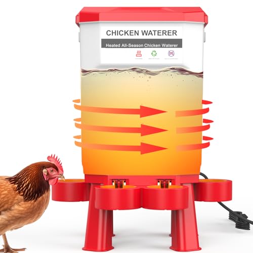 3 Gallon Plastic Chicken Water Heater Heated Poultry Drinker