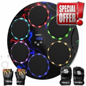 Music Boxing Machine with Gloves - Wall Mounted Punching Trainer for Adults & Kids