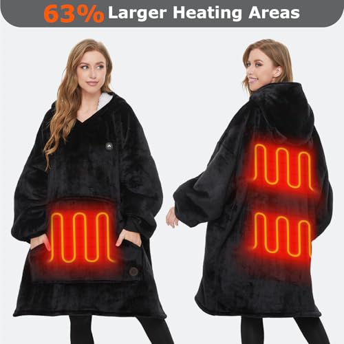 Oversized Sherpa Electric Hoodie Blanket