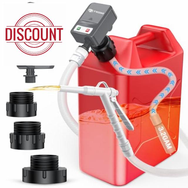 Portable Fuel Transfer Pump - Nozzle for Quick Flow Control