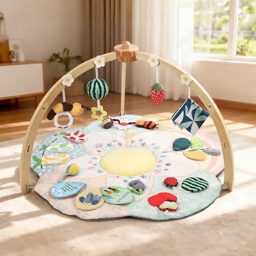 5 Developmental Zones Tummy Time Mat with 4 Detachable Sensory Toys