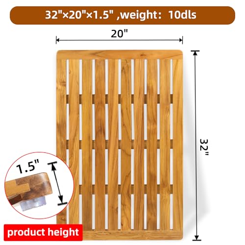 Waterproof & Anti-Slip Teak Wood Floor Mat