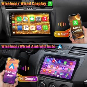 Wireless Carplay&Android Auto with Support Bluetooth/Voice Control/GPS/WiFi/Back-up Camera/SWC/FM