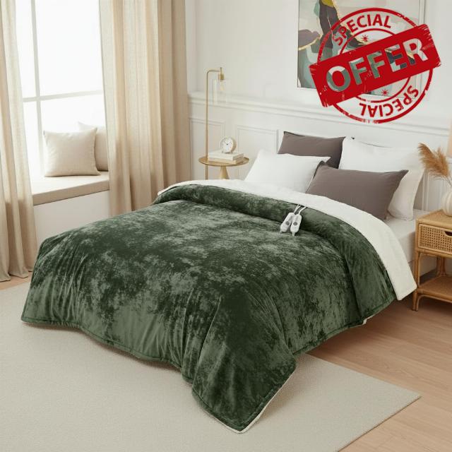 GarveeHome Heated Blanket Queen Size Electric Blanket with Dual Control