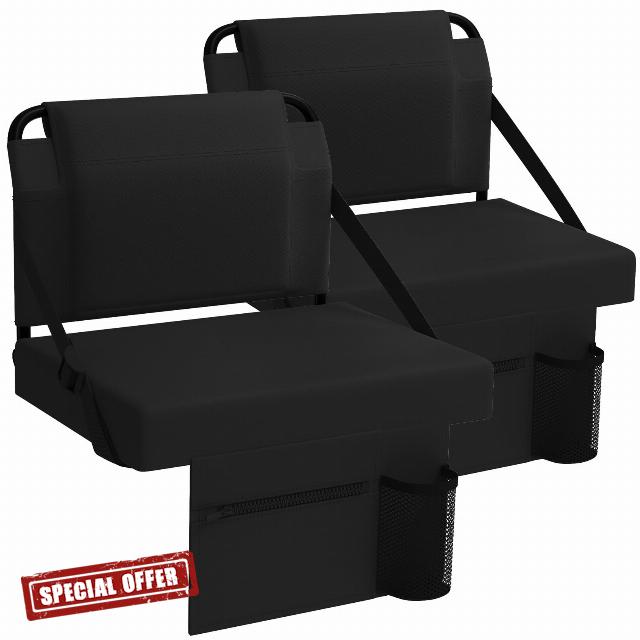 Stadium Seat 2 Pack for Bleachers with Back Support