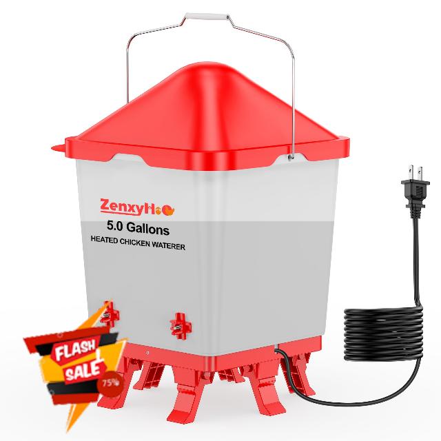 5 Gallons Heated Chicken Waterer Bucket for Winter