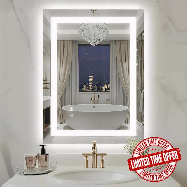 24X32 Inch LED Bathroom Mirror with Lights