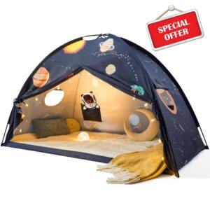 Tiny Land Space Galaxy Bed Tent for Kids – Sleep Bed Canopy with 9 Planets Design