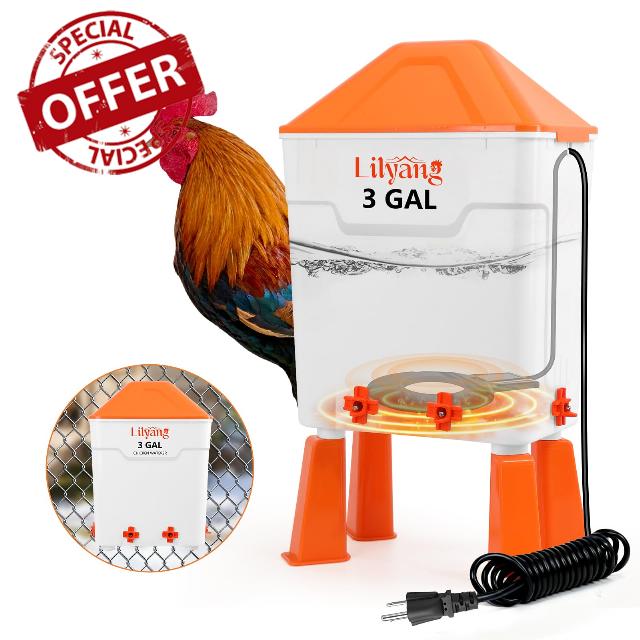 Lilyang Heated Chicken Waterer 3 Gallon