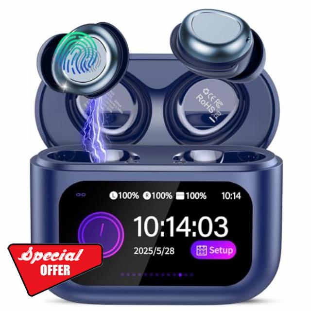 Sleep Earbuds Bluetooth 5.4 in Ear Touch Screen Sleep Headphones