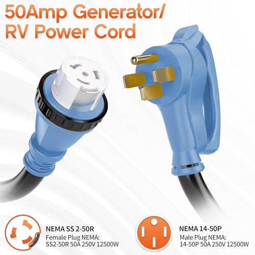 NEMA 14-50P/SS2-50R Heavy-Duty 4 Conductors Cable