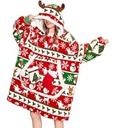 OLAOLA Wearable Blanket Hoodie for Adults, Oversized Fluffy Hooded Blanket Thick Sweatshirt with ...