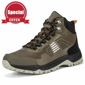 Men's Waterproof Hiking Boots - Lightweight Mid Ankle Lace Up