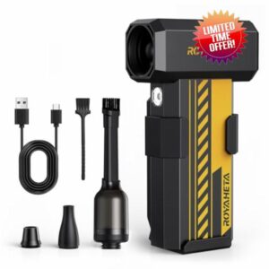 Electric Compressed Air Duster Cordless: 130000RPM Air Blower with LED