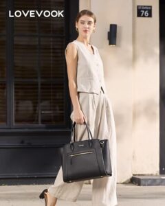 15.6 Inch Work Bags Briefcase Purse with Multiple Pockets & Large Bottle Holder